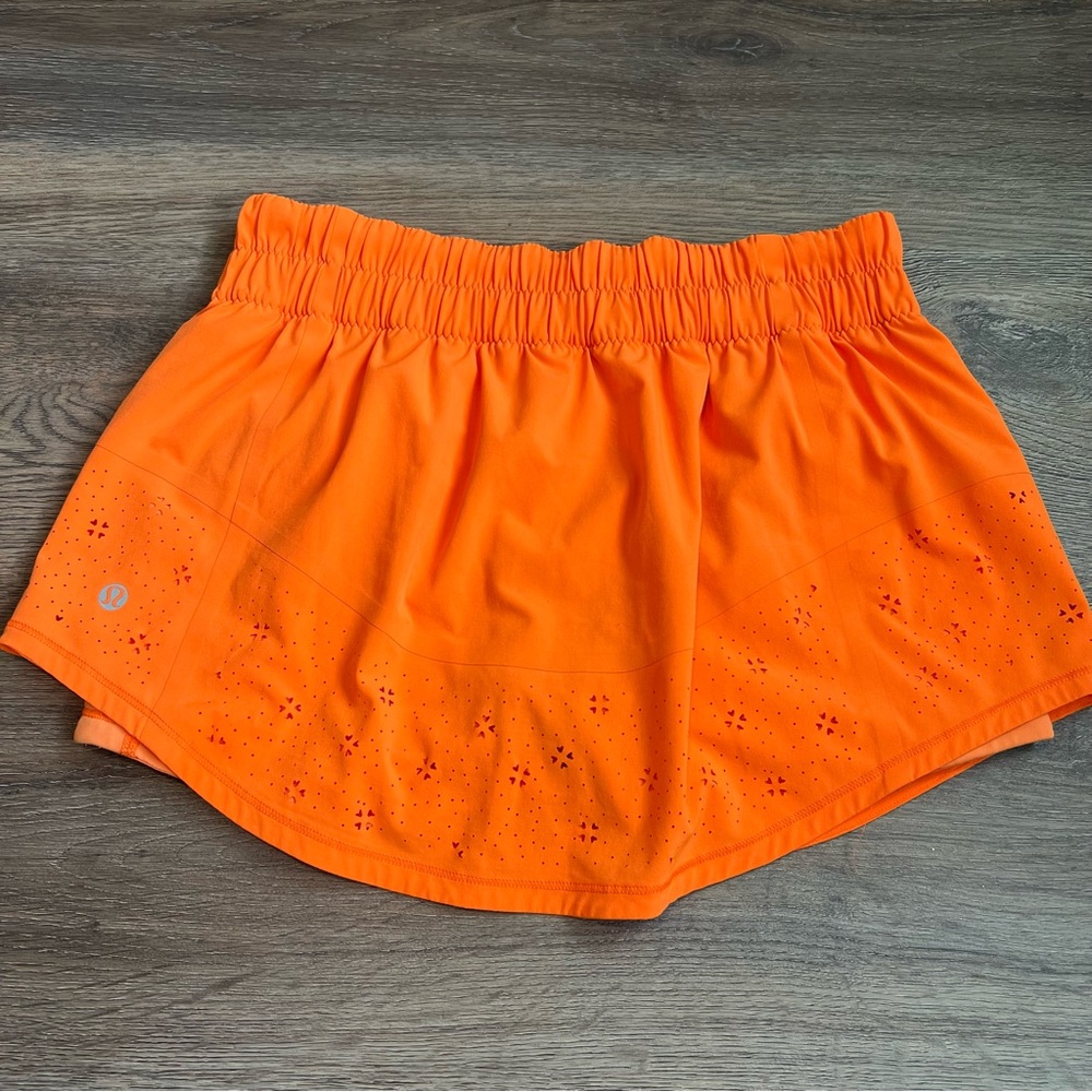 Lululemon Bright Orange Athletic Skirt - Picture 3 of 8